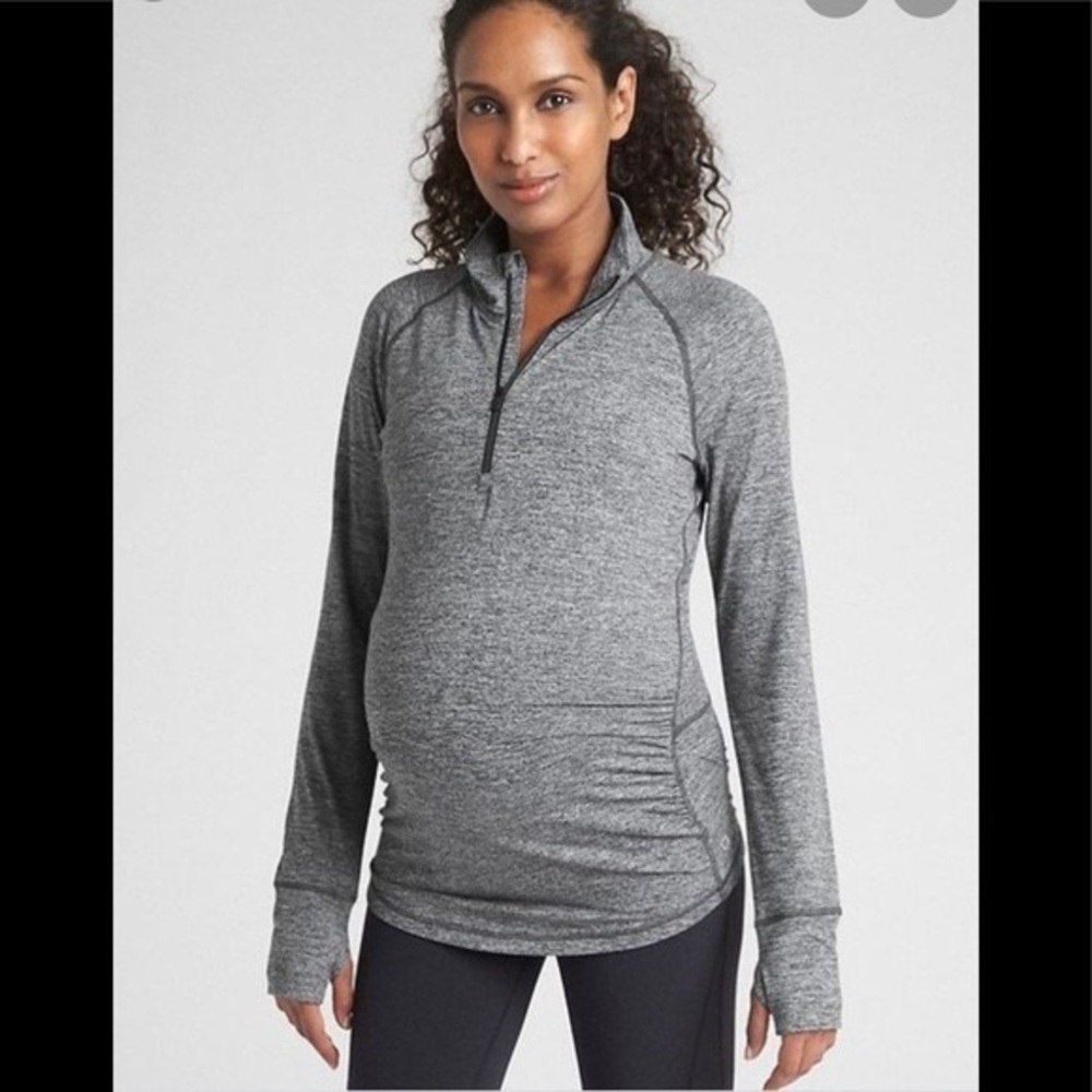 GapFit Maternity Brushed Tech Jersey quarter zip